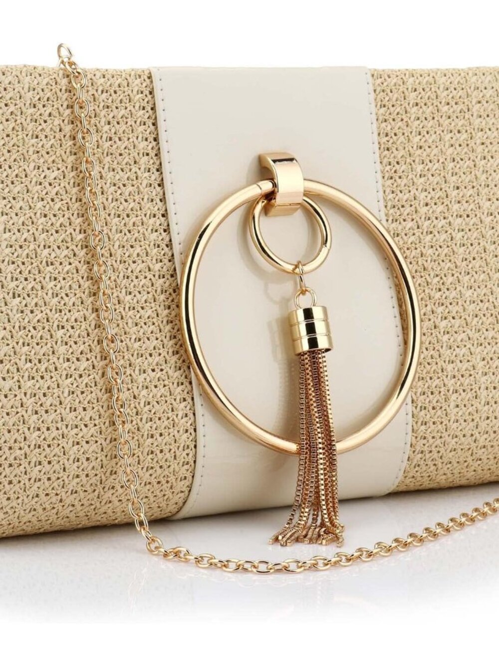 Straw Handbag Evening Bag Clutch Purses for Women, Fashion Summer Beach Tote Tas - Picture 2 of 7